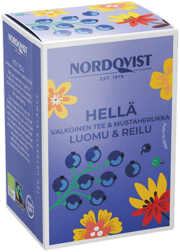 Nordqvist Hellä valkoinen tee & mustaherukka 20x1,5g luomu & Reilu kauppa｜Nordqvist 温和的白茶和黑醋栗 20x1.5g 有机和公平贸易