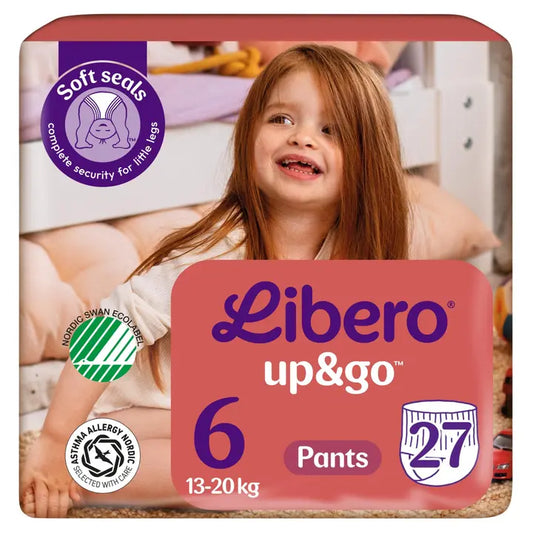 LIBERO Up&Go housuvaippa koko 6, 27kpl, 13-20 kg｜Libero Up&Go 裤尿布尺寸 6，27 片，13-20 公斤