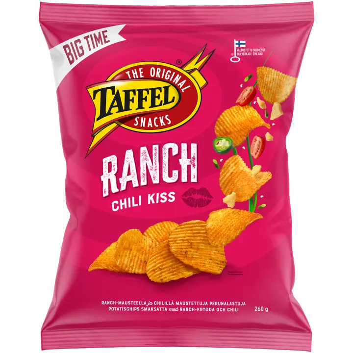 Taffel Ranch & Chili maustettu sipsi 260g-Taffel 牧场和辣椒味薯片 260g
