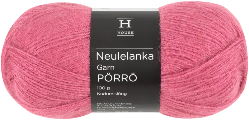 House 马海毛-羊毛-腈纶线 Pörrö 100克 锦葵粉6682｜House lanka mohair-villa-akryyli Pörrö 100 g Mauve pink 6682