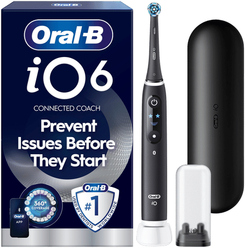 Oral-B iO6 Black Lava电动牙刷+旅行盒+牙刷架+备用刷头
