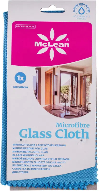 McLean Professional 玻璃表面超细纤维抹布 40x40cm｜McLean Professional mikrokuituliina lasipinnoille 40x40cm