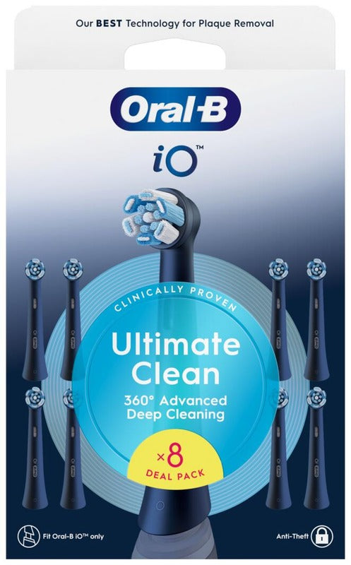 Oral-B iO 极致清洁黑版替换刷头 8kpl｜Oral-B iO Ultimate Clean Black vaihtoharja 8kpl