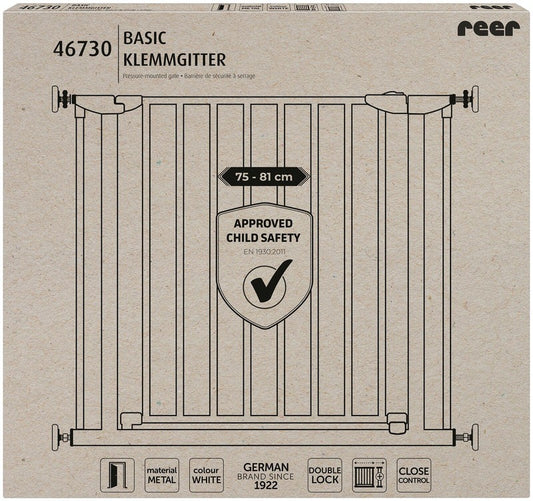 ReeR 免打孔张力安全门 74–80.7厘米 白色｜Reer turvaportti pingotettava, ruuviton kiinnitys, 74 – 80,7cm, valkoinen