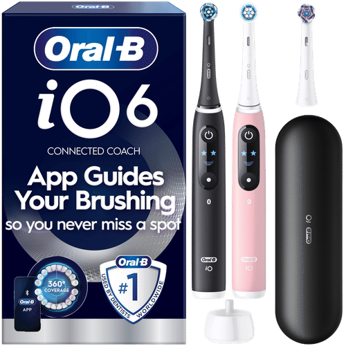 Oral-B iO6 BlackLava/PinkSand Sensitive Duo电动牙刷+旅行盒+备用刷头