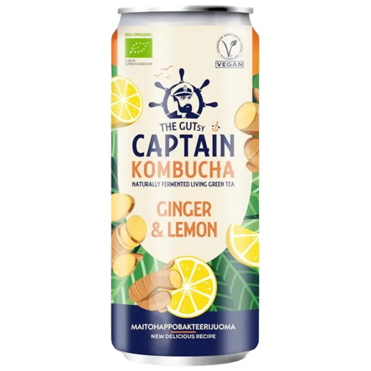 The Gutsy Captain Kombucha Ginger Lemon kombucha juoma LUOMU 250ml｜The Gutsy Captain Kombucha 姜柠檬康普茶有机饮料 250ml