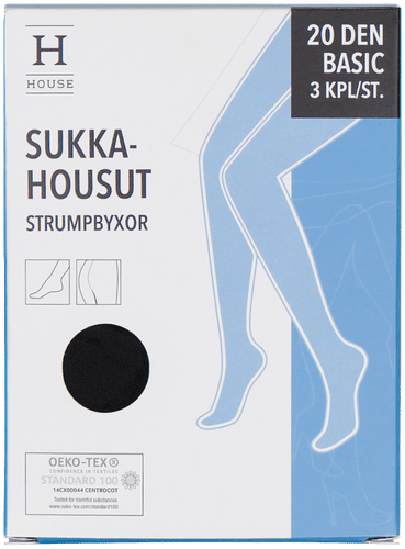 House naisten sukkahousut basic 20 den SH20X3HR musta, koko 36–44 3-pack