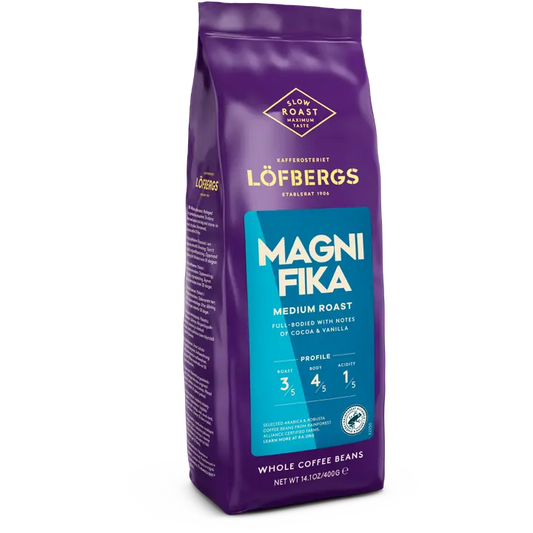 Löfbergs Magnifika Papukahvi 400 G Rainforest Alliance｜Löfbergs Magnifika 豆咖啡 400 克 雨林联盟