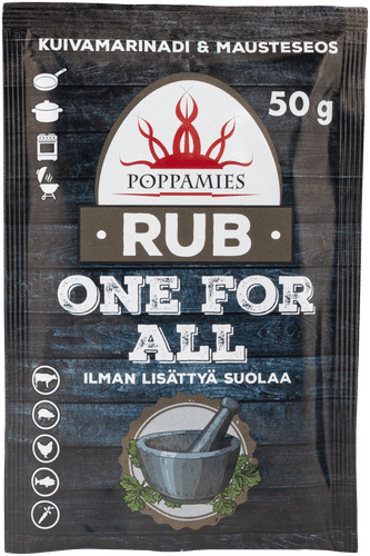 Poppamies 万能调味料（无添加盐） 50g｜Poppamies Rub One For All mausteseos ilman lisättyä suolaa 50g
