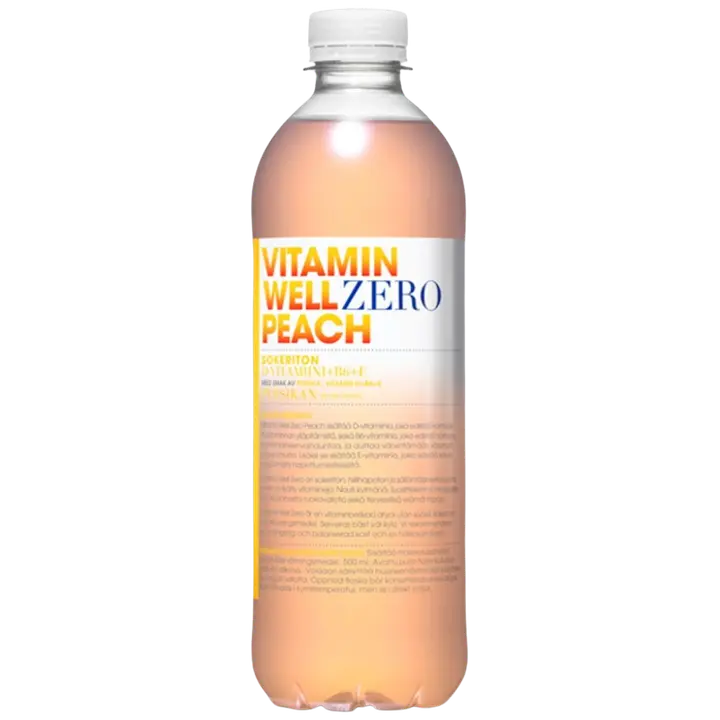 Vitamin Well Zero Persikka hyvinvointijuoma 500ml｜Vitamin Well 零桃健康饮料 500ml