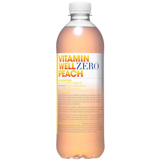 Vitamin Well Zero Persikka hyvinvointijuoma 500ml｜Vitamin Well 零桃健康饮料 500ml