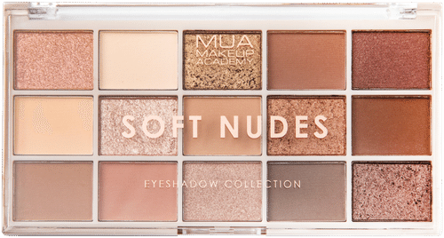 MUA Make Up Academy 眼影盘 15色 12克 柔和裸色｜MUA Make Up Academy Eyeshadow Palette 15 shades 12 g Soft Nudes luomiväripaletti