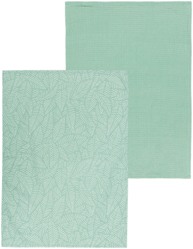 House 厨房毛巾 Outline leaves 2条装 绿色