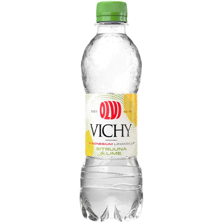 OLVI Vichy+Mg Sitruuna&Lime 0,5 l kmp｜Olvi Vichy+Mg 柠檬和青柠 0.5 升 kmp