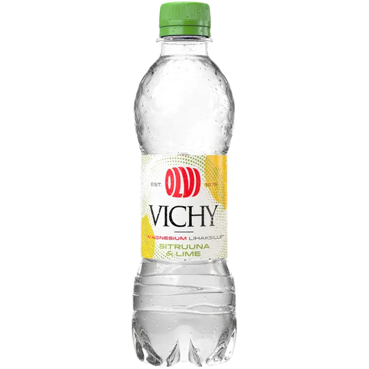 OLVI Vichy+Mg Sitruuna&Lime 0,5 l kmp｜Olvi Vichy+Mg 柠檬和青柠 0.5 升 kmp