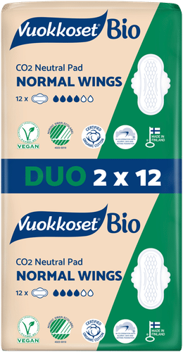 Vuokkoset Bio 2x12 kpl Normal Wings ohutside