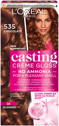 L'Oréal Paris Casting Crème Gloss 535 巧克力红棕金棕半永久染发 1kpl