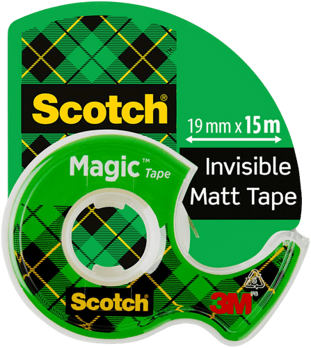 Scotch® Magic™ Invisible -teippi, 19 mm x 15 m + käteen sopiva katkaisulaite