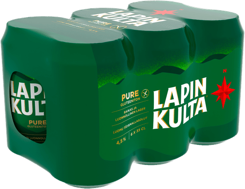 Lapin Kulta 6 x Lapin Kulta Pure 无麸质有机饮品 4.5% 0,33 l