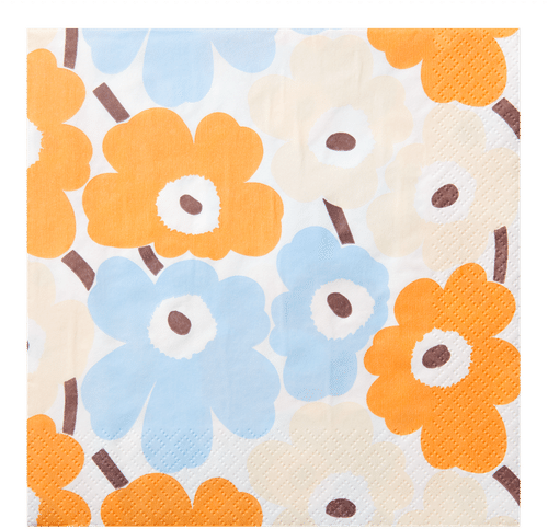 Marimekko Mini Unikko蓝橙餐巾纸20张/33厘米