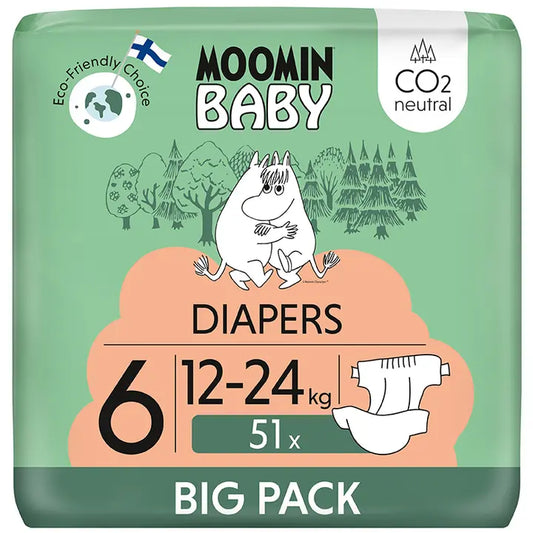 Moomin Baby Diapers teippivaippa 6 - 51 kpl 12-24 kg｜Moomin Baby 尿布 胶带尿布 6 - 51 件 12-24 公斤