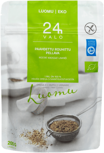 VALO24h paahdettu rouhittu pellava, Luomu 200g｜Valo24h 烤亚麻籽碎，有机 200g