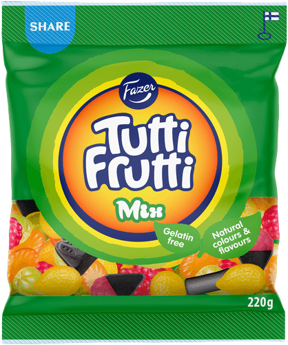 Fazer Tutti Frutti Mix糖果袋 220g｜Fazer Tutti Frutti Mix karkkipussi 220g