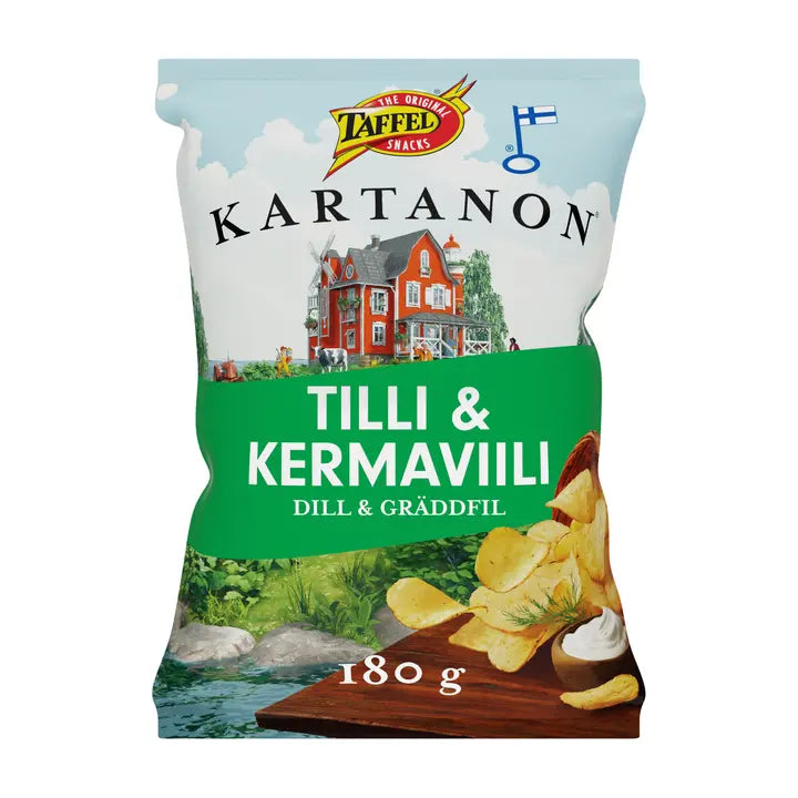 Taffel Kartanon tilli & kermaviili maustettu sipsi 180g-Taffel Kartanon 莳萝酸奶油味薯片 180g
