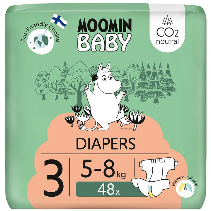 Moomin Baby Diapers teippivaippa 3 - 48 kpl 5-8 kg｜Moomin Baby 尿布 胶带纸尿裤 3 - 48 片 5-8 公斤