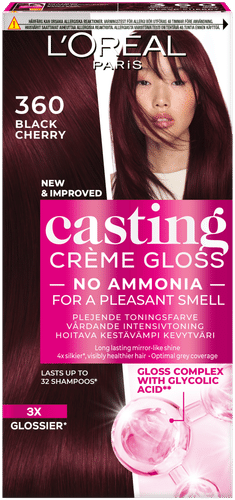 L'Oréal Paris Casting Crème Gloss 360 黑樱桃深红棕半永久染发 1kpl