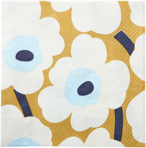 Marimekko Unikko beige sininen lautasliina 20kpl/33cm