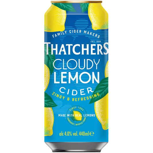 Thatchers Cloudy Lemon Cider 4% 0,44l tölkki｜Thatchers 浑浊柠檬苹果饮品 4% 0.44l 罐装