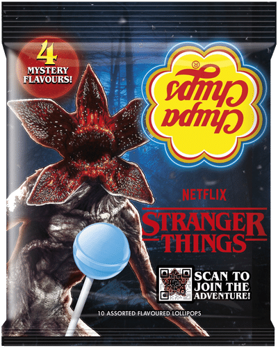 Chupa Chups 怪奇物语-颠倒世界棒棒糖袋装 120g｜Chupa Chups Stranger Things - Upside Down tikkaripussi 120g