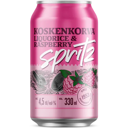 Koskenkorva Spritz Liquorice Raspberry 4,5% 33cl CAN｜Koskenkorva Spritz 甘草覆盆子 4.5% 33cl 罐装