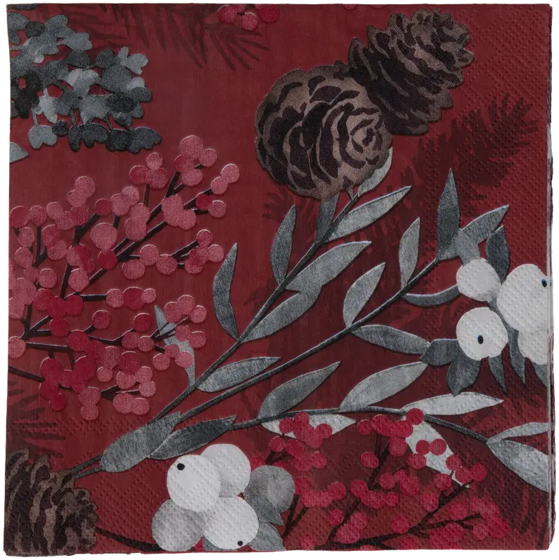 Pentik 圣诞时刻红色餐巾 33x33cm 20 kpl｜Pentik Joulun Hetki servietti punainen 33x33 cm 20 kpl