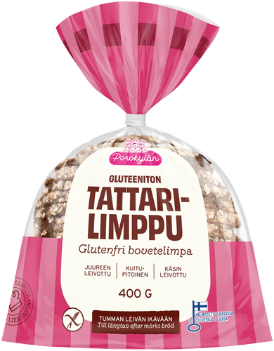 Porokylän Tattarilimppu 400 g gluteeniton｜Porokylän Leipomo Porokylän 荞麦面包 400克 无麸质