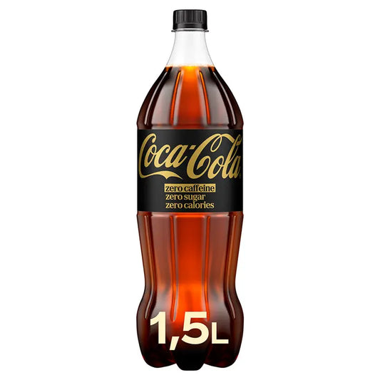 Coca-Cola Zero Sugar Kofeiiniton kasviuutejuoma muovipullo 1,5L｜Coca-Cola 零糖无咖啡因植物提取物饮料塑料瓶 1,5L