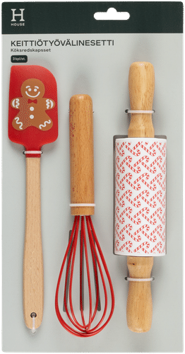 House keittiötyövälinesetti Joulu 3-pack
