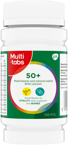 Multi-tabs 50+ 成人多种维生素矿物质片 100 tablettia