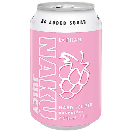 Laitilan Naku Juicy Raspberry 4,5 til-% 0,33L hard seltzer｜Laitilan Naku 多汁覆盆子 4.5 vol% 0.33L 硬苏打水
