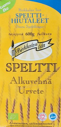 Birkkalan Tila Luomu isot spelttihiutaleet täysjyvä 600g｜Birkkalan Tila 有机全麦斯佩尔特大麦片 600g