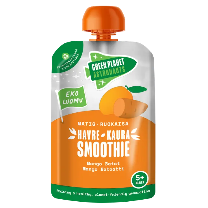 Green Planet Astronauts LUOMU kaurasmoothie mango-bataatti 100g 5kk+｜Green Planet Astronauts 有机燕麦冰沙芒果红薯 100 克 5 个月+