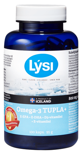 Lysi Omega-3双倍鱼油维生素胶囊 100粒 95克 膳食补充剂