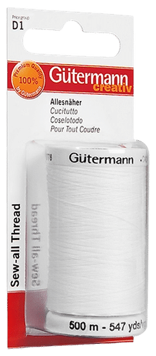 Gütermann 通用缝纫线500米涤纶，白色
