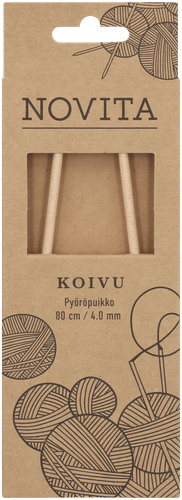 Novita 桦木环形针80厘米 4mm｜Novita Pyöröpuikko koivu 80cm - 4mm