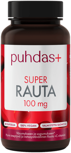 Puhdas+ Super铁100毫克 60 kaps