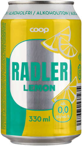 Coop 柠檬拉格无醇麦芽饮料0.0% 0.33升罐装｜Coop Radler Lemon alkoholiton olut 0,0% 0,33l tlk