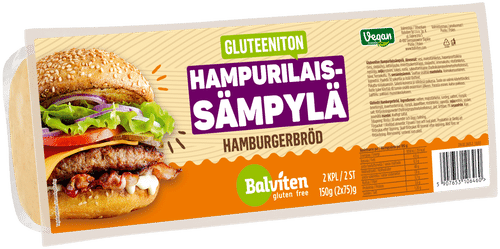 Balviten Gluteeniton hampurilaissämpylä 2 x 75g｜Balviten 无麸质汉堡面包 2个装 75g