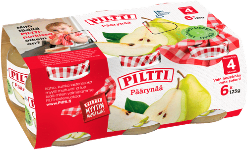 Piltti 6x125克梨水果泥 4个月
