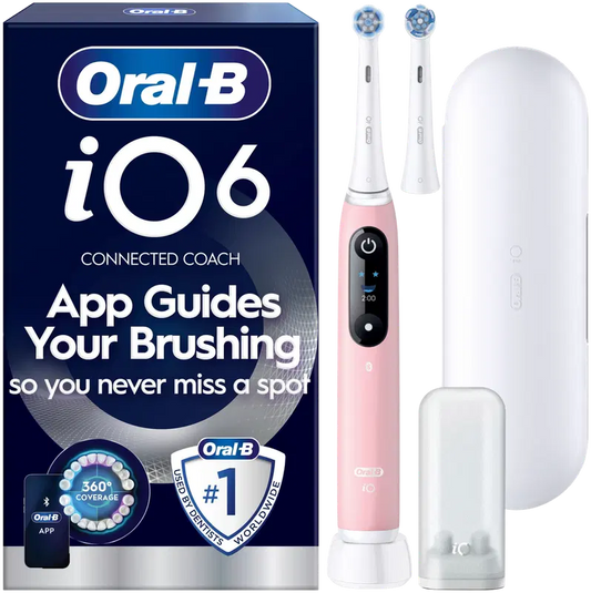 Oral-B iO6系列粉砂敏感型电动牙刷+替换刷头｜Oral-B iO6 Series Pink Sand Sensitive sähköhammasharja + lisävaihtoharja